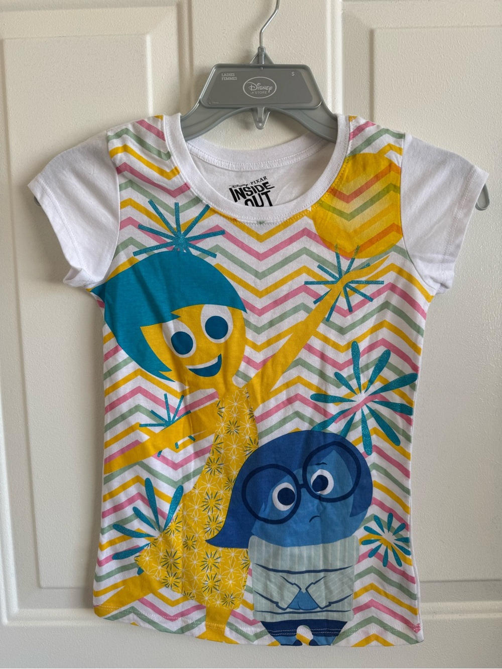 NEW! Disney Inside Out Girls' Yellow Blue Graphic Tee